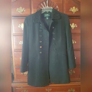 Black Ralph Lauren Wool Coat 4